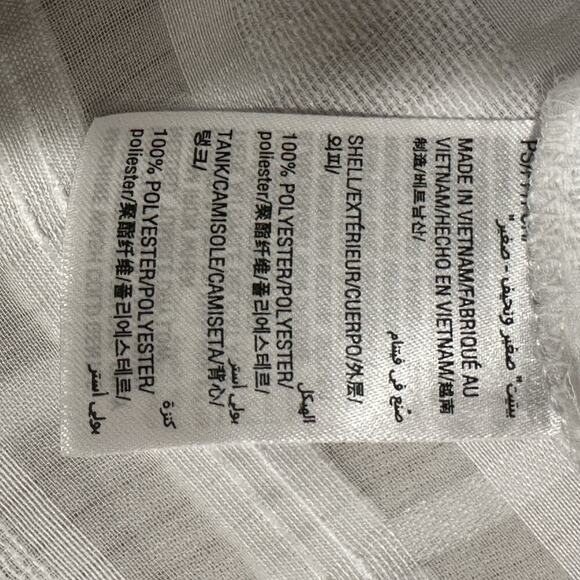 Alfani Petite Sheer White Blouse PS | V-Neck Check Texture Lightweight - Picture 9 of 11